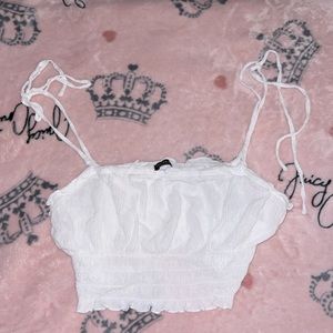 White string strap tank top